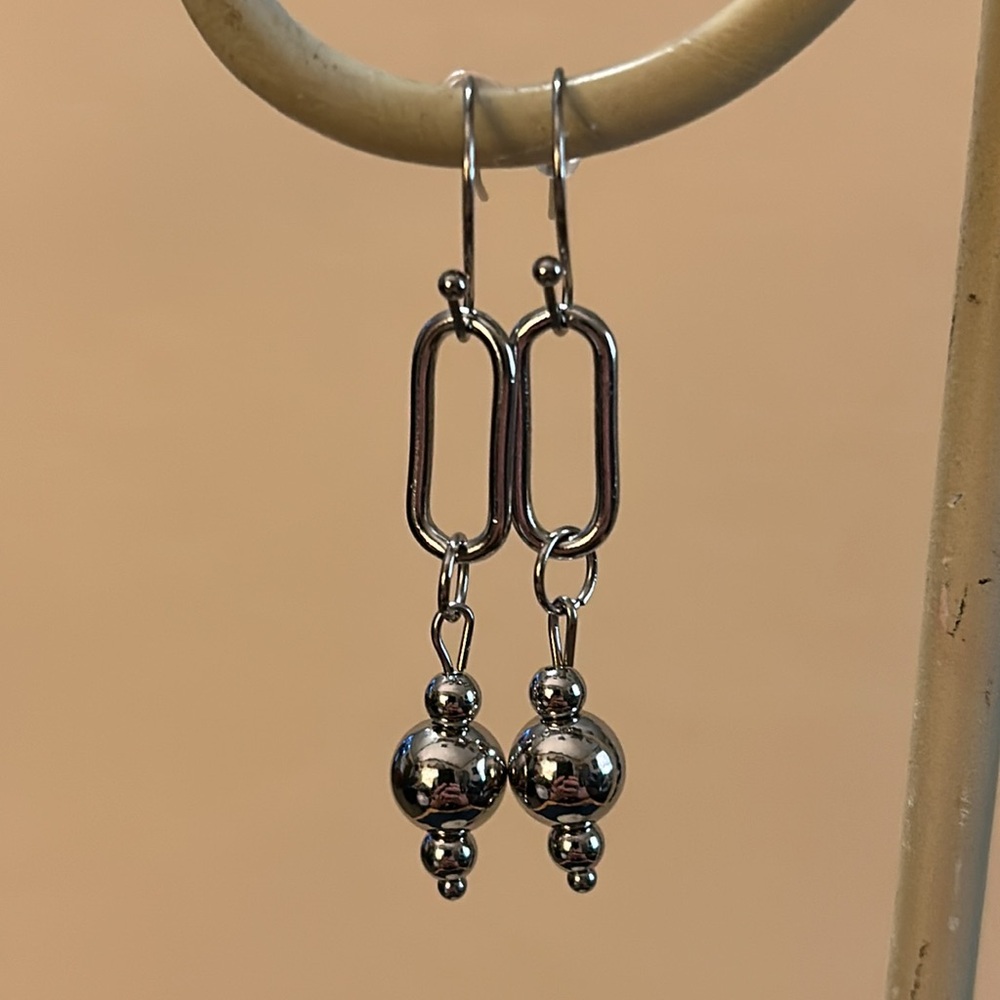 Minimalist Silver Chain Earrings